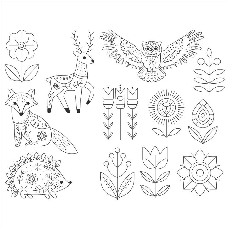 Woodland Folk Stick & Stitch Embroidery Pack