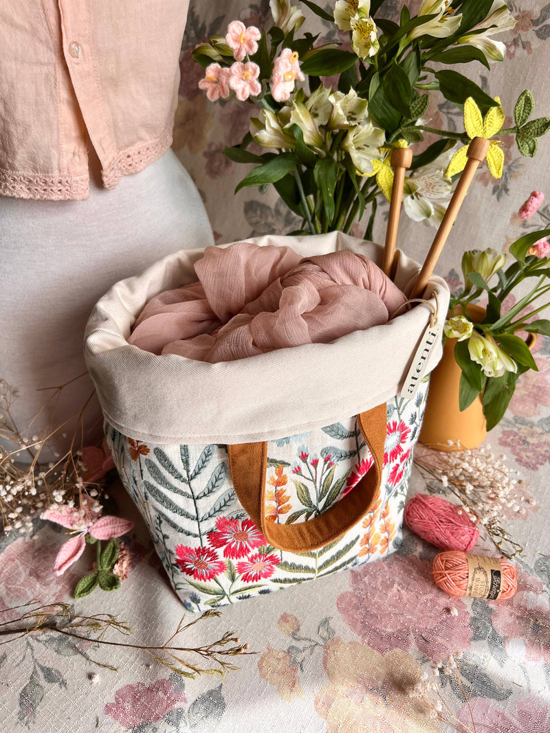 Knitting and Crochet Organizer Project Bag: Wildflower Hope