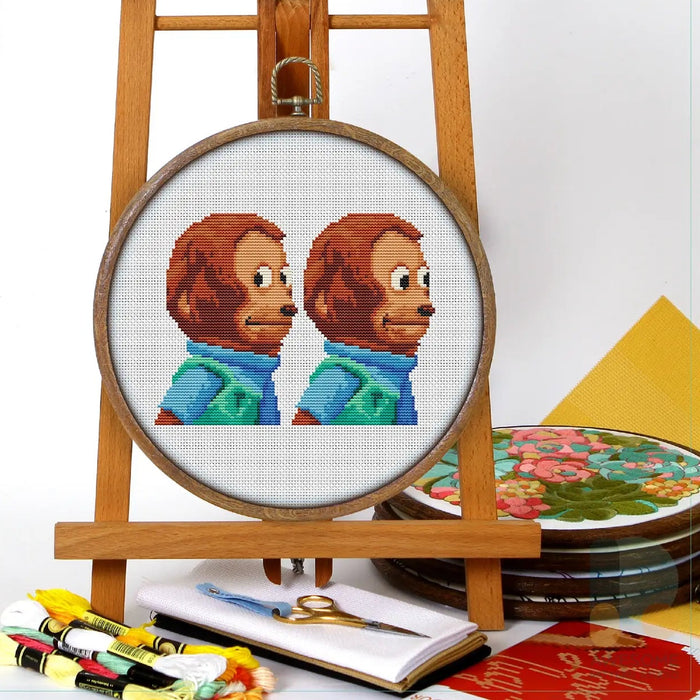 Meme Monkey Counted Cross Stitch Kit