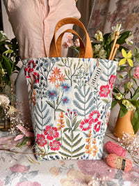 Knitting and Crochet Organizer Project Bag: Wildflower Hope