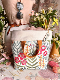 Knitting and Crochet Organizer Project Bag: Wildflower Hope