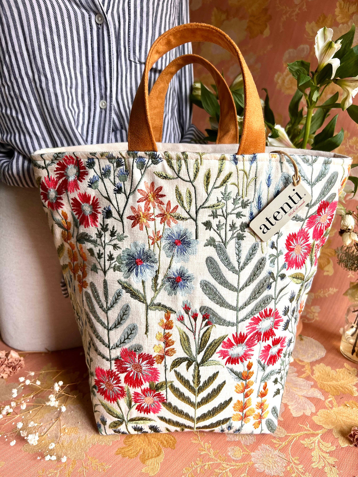 Knitting and Crochet Organizer Project Bag: Wildflower Hope