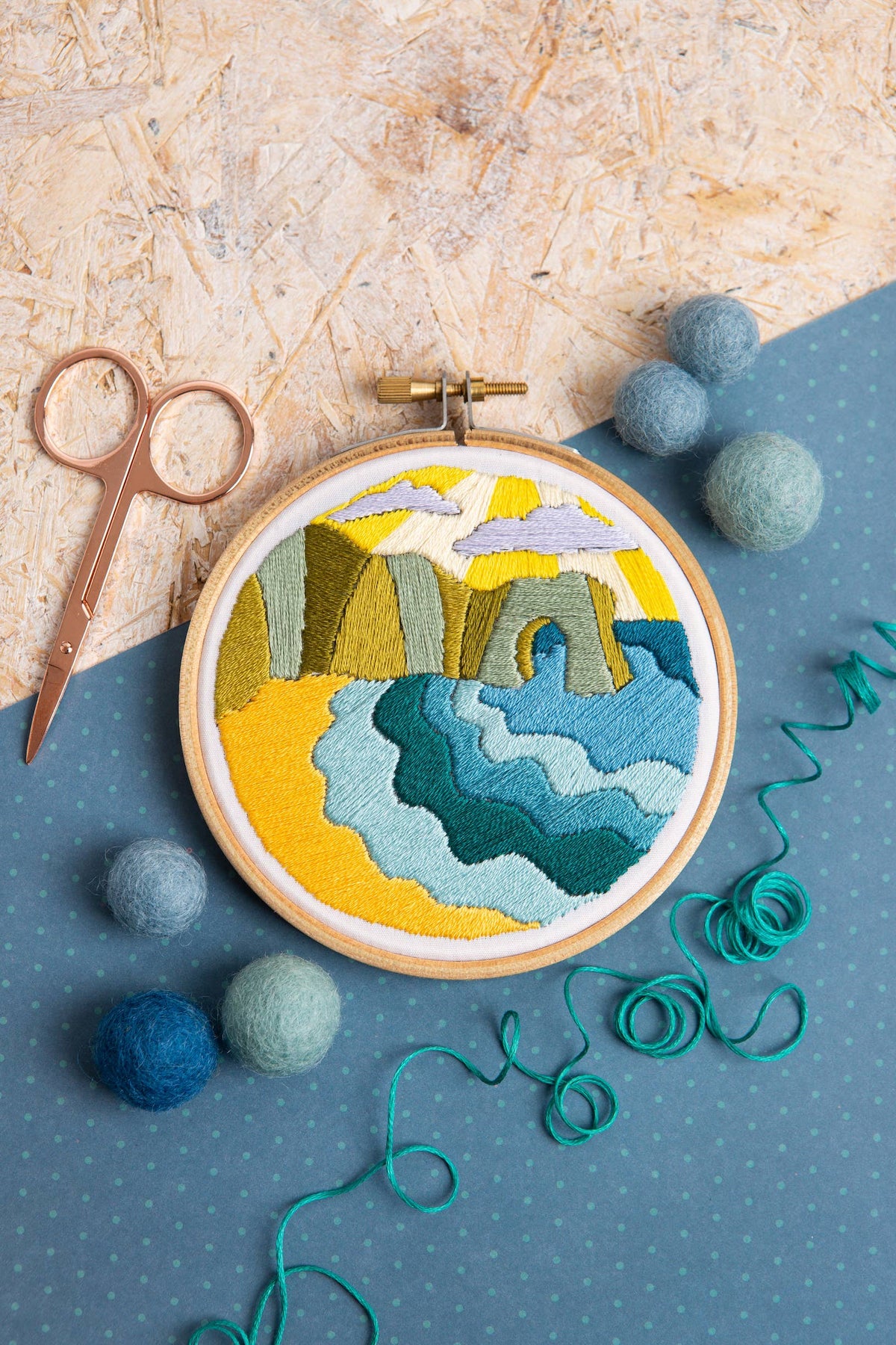 Dorset Days Mini Embroidery Kit | Complete Craft Kit for Beginners