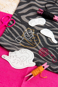 Curious Cats Stick & Stitch Embroidery Pack