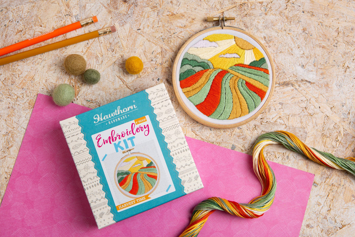 Harvest Time Mini Embroidery Kit | Complete Craft Kit for Beginners