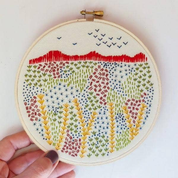 Evening walk embroidery kit