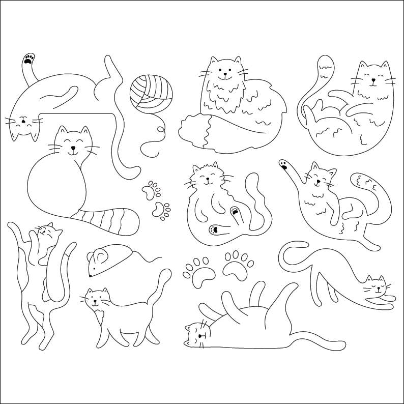 Curious Cats Stick & Stitch Embroidery Pack