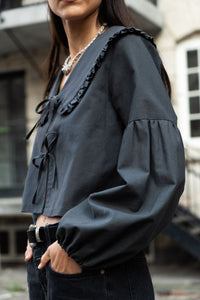 Tie Blouse, Peggy Collar x Lantern Sleeves