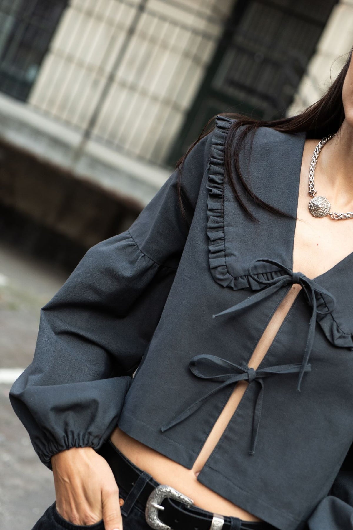 Tie Blouse, Peggy Collar x Lantern Sleeves