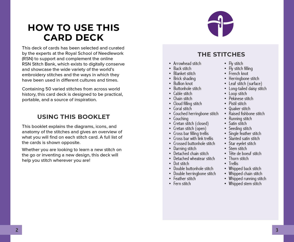RSN Stitch Bank: The Embroidery Stitches Card Deck