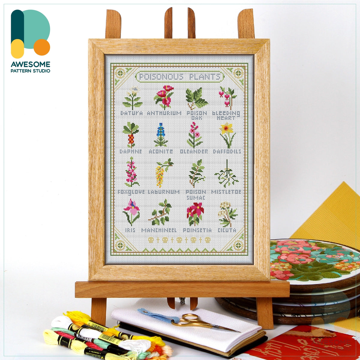 Poisonous Plants Cross Stitch Kit