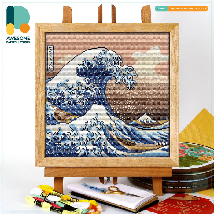 CS2203 The Great Wave off By, Counted Cross Stitch Kit