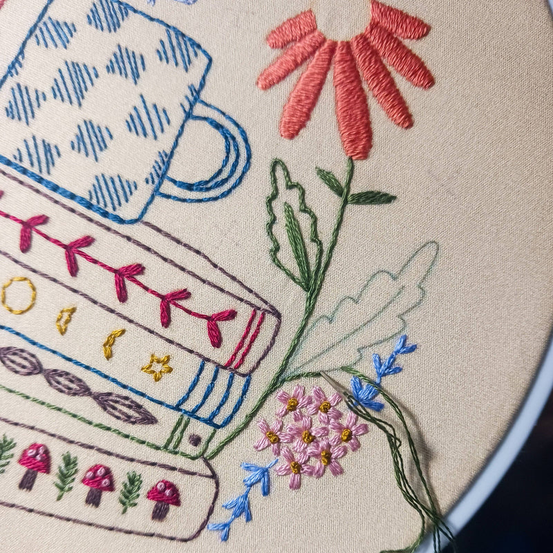 Book nook embroidery kit