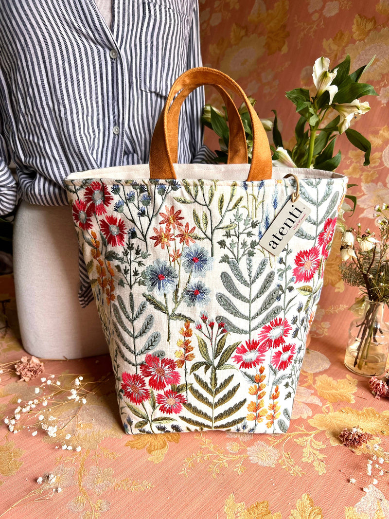 Knitting and Crochet Organizer Project Bag: Wildflower Hope