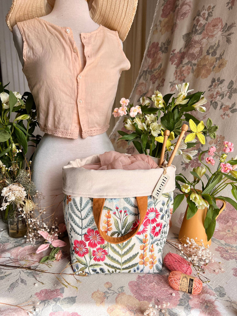 Knitting and Crochet Organizer Project Bag: Wildflower Hope