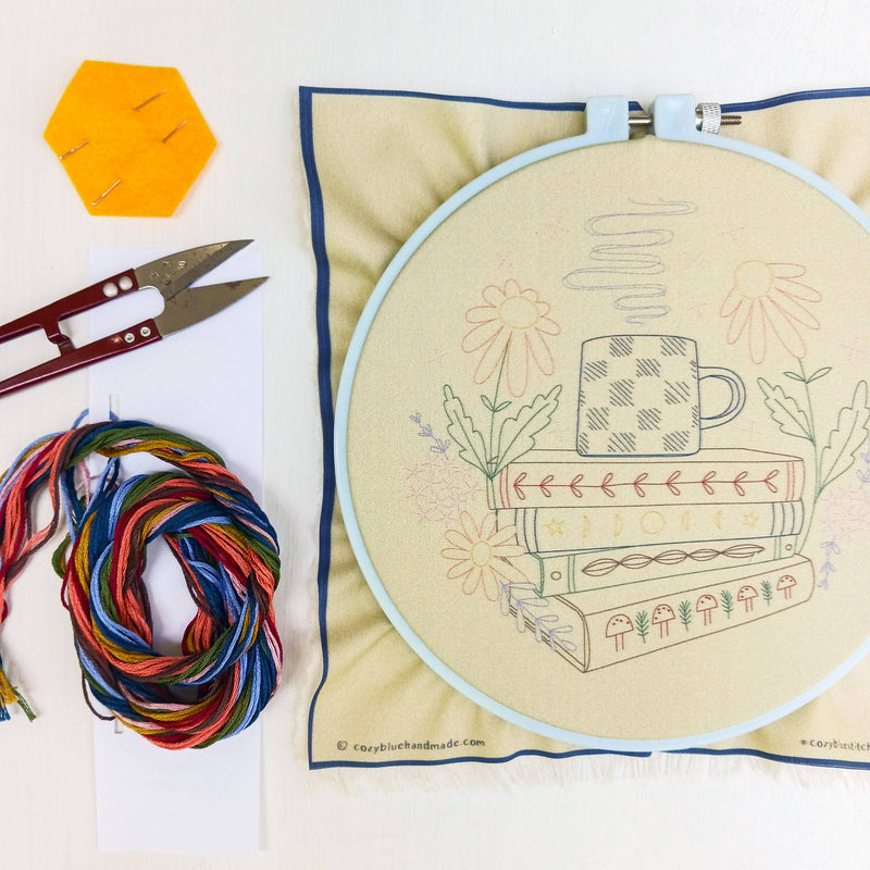 Book nook embroidery kit