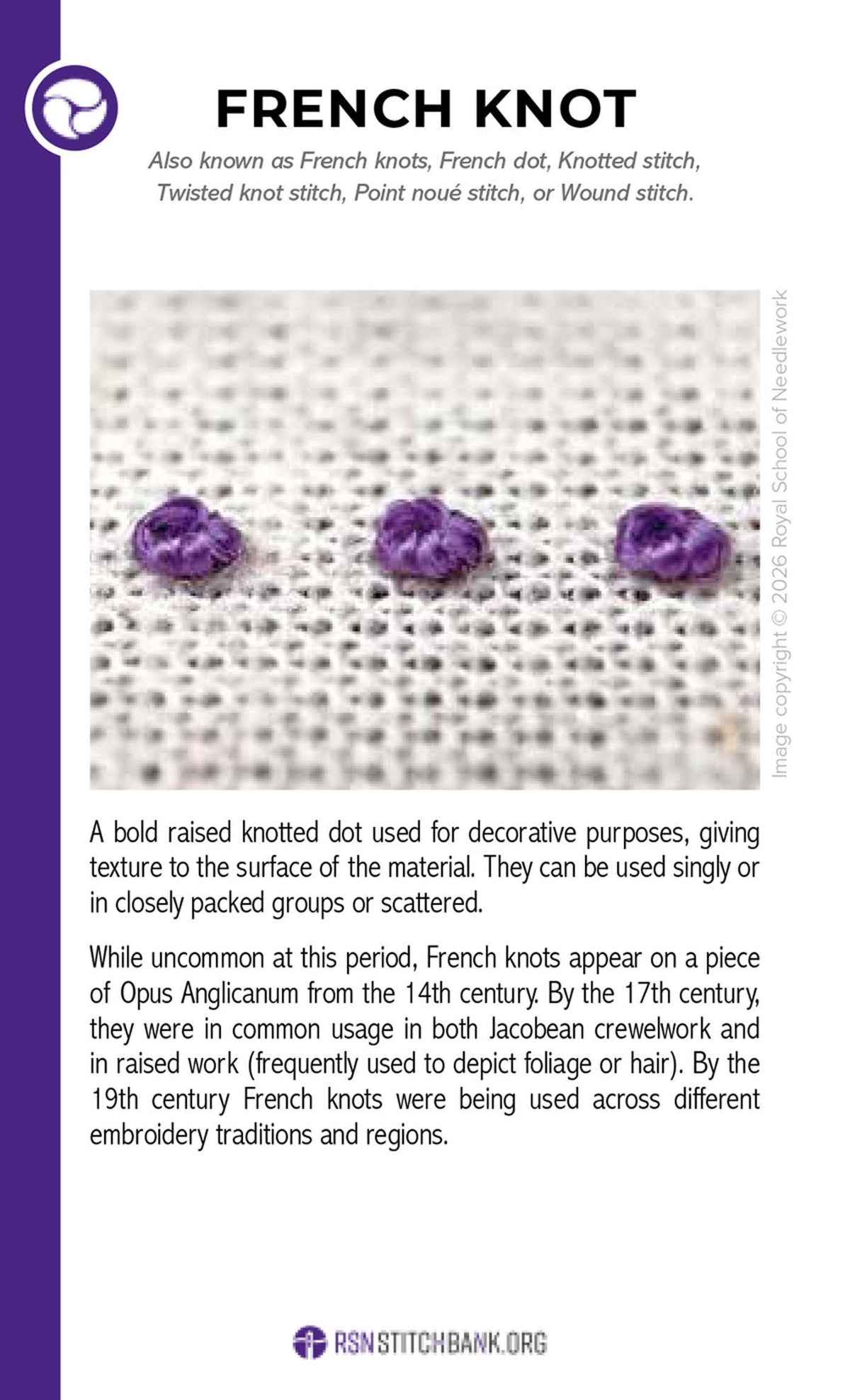 RSN Stitch Bank: The Embroidery Stitches Card Deck