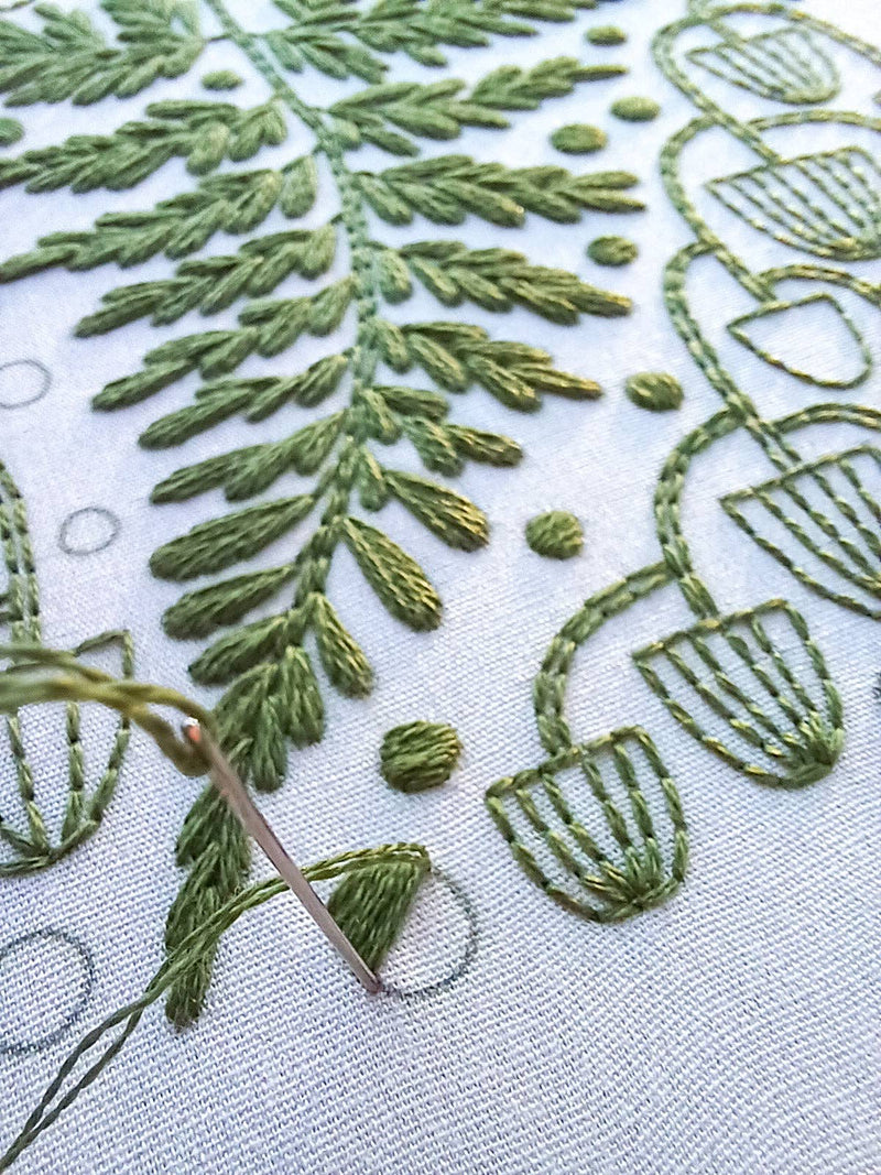 Fern + friends embroidery kit