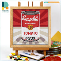 CS494-1 Campbell Tomato Soup, Counted Cross Stitch Kit
