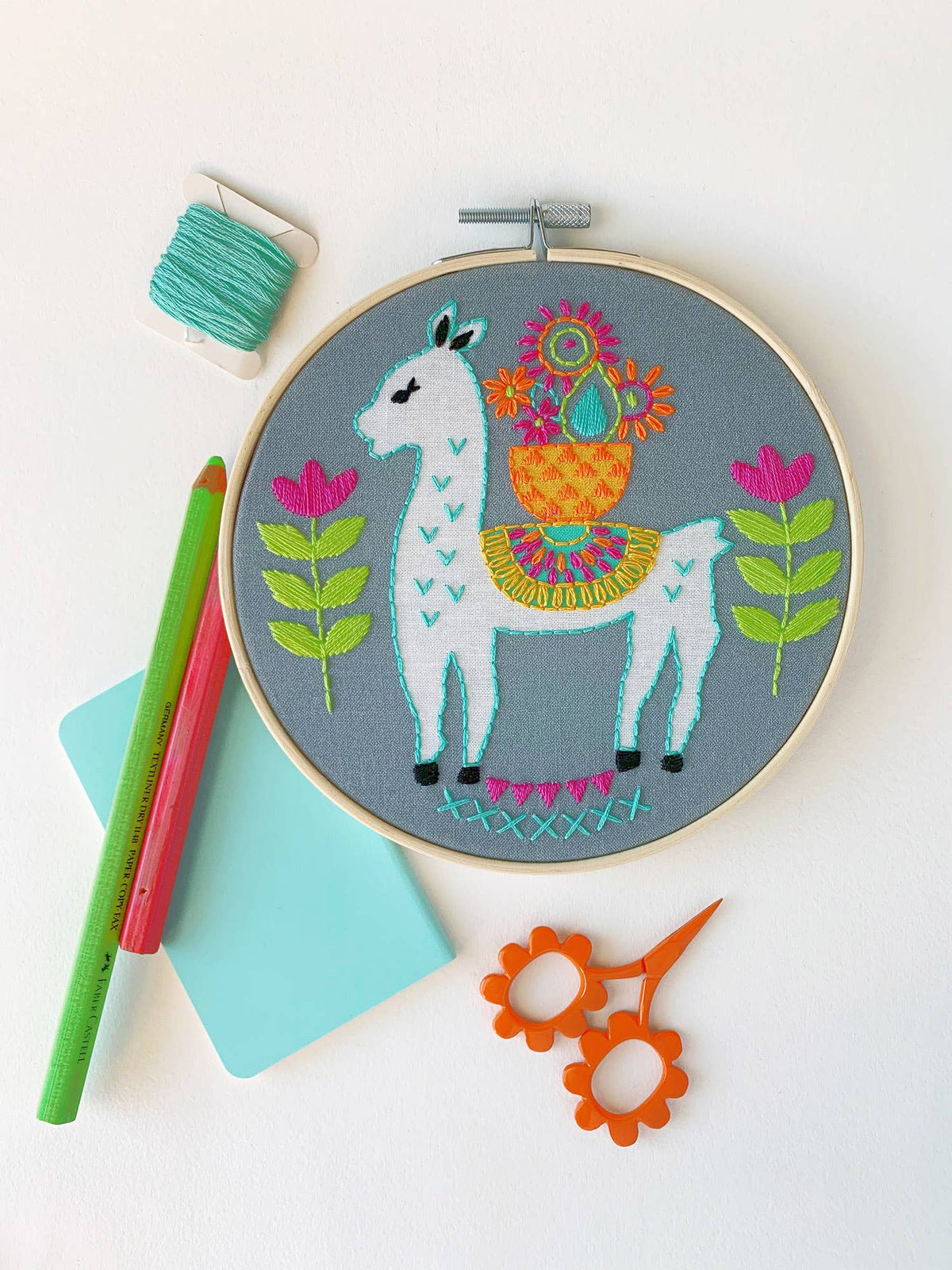 Llama Embroidery Kit